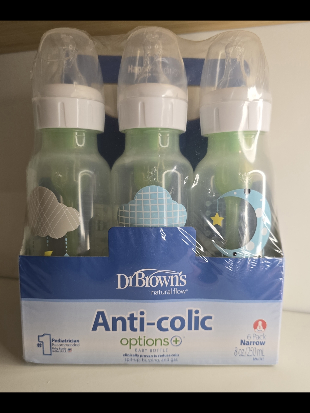 Dr. Brown's Anti-colic Options+ Baby Bottle Set in Green - 6 Pack